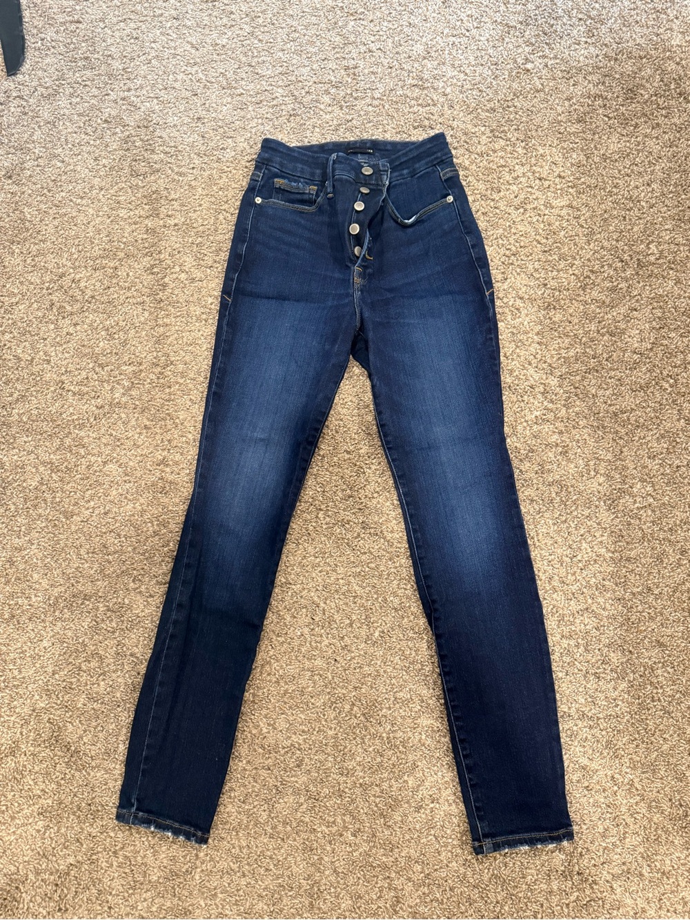 Good American High-Rise Dark Blue Women's Skinny Jeans